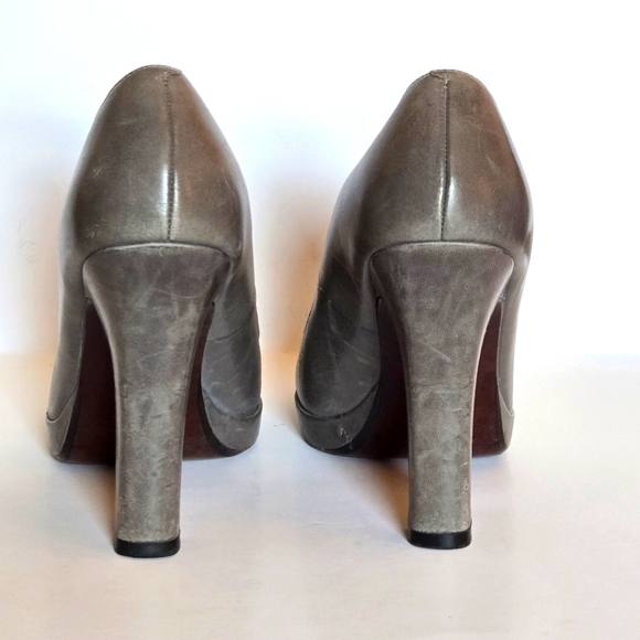 COLE HAAN Designer Business Casual Ultra High Olive Green Sexy Leather Shoes 6B - Picture 3 of 7